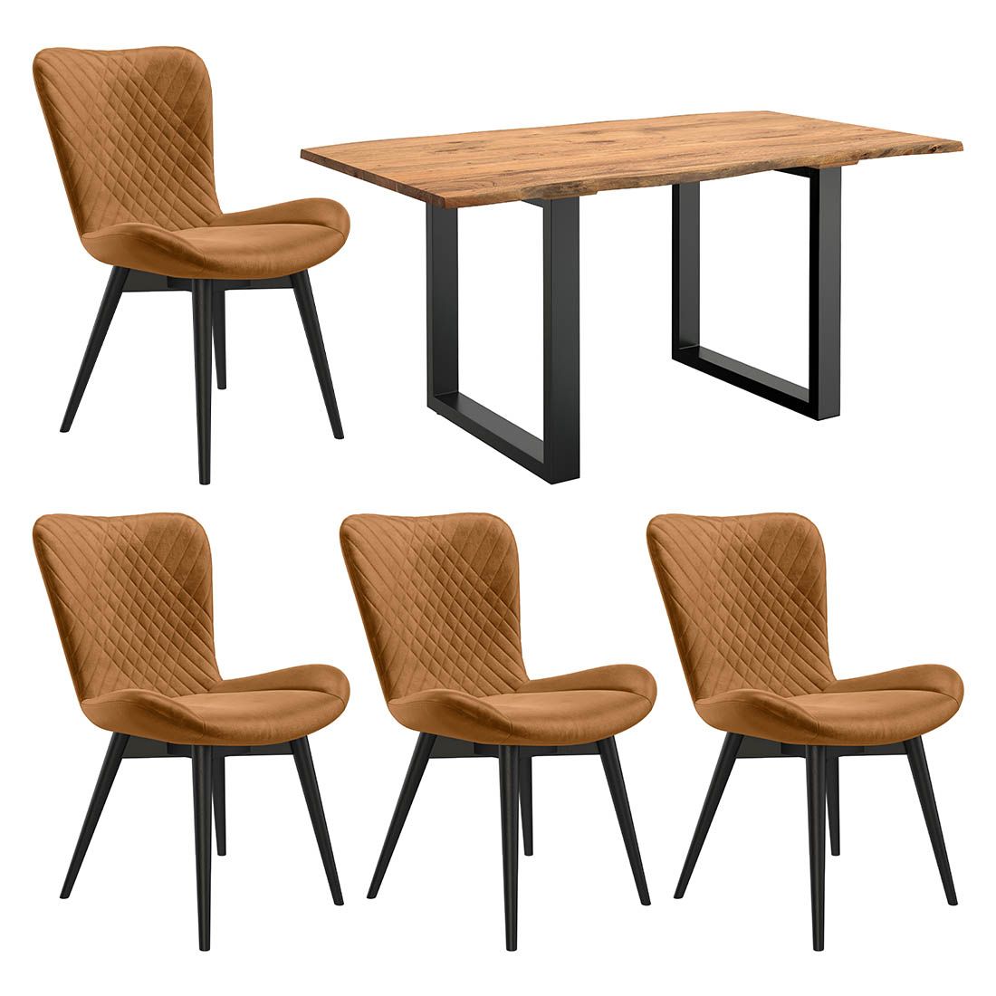 HOMELIV. Pepper Essgruppe 5-tlg. Tisch 160x90cm