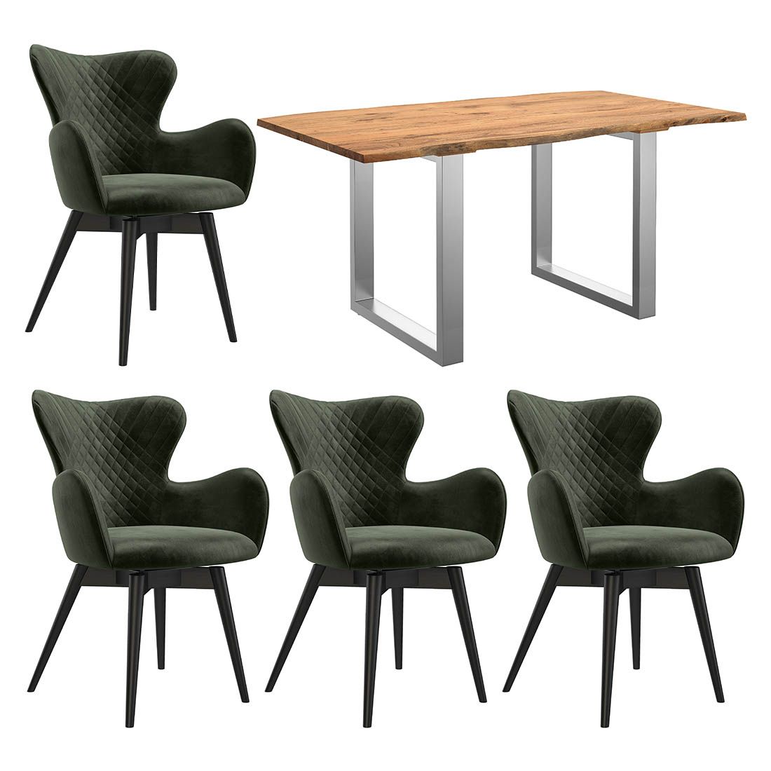 HOMELIV. Pepper Essgruppe 5-tlg. Tisch 160x90cm