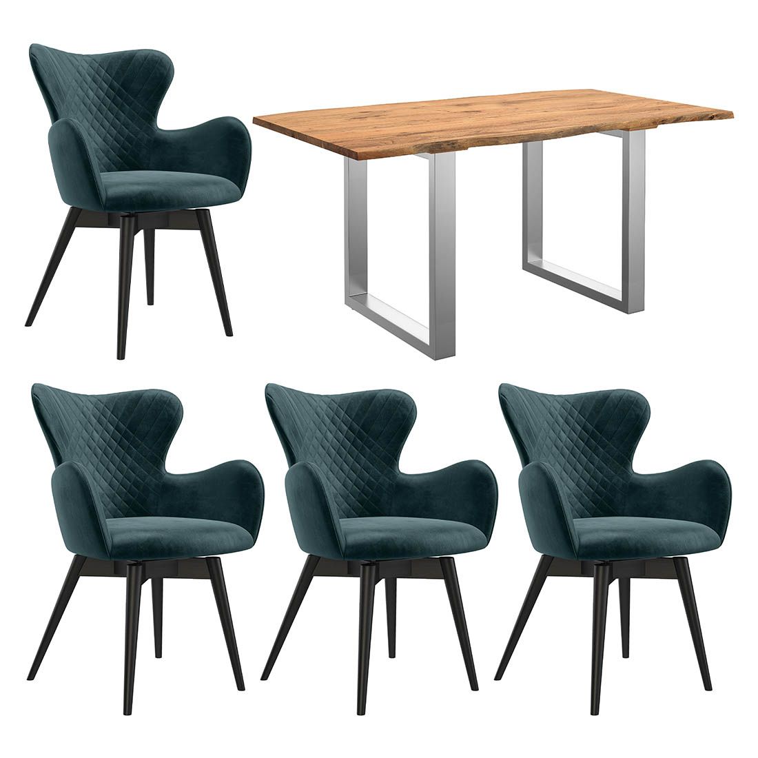 HOMELIV. Pepper Essgruppe 5-tlg. Tisch 160x90cm