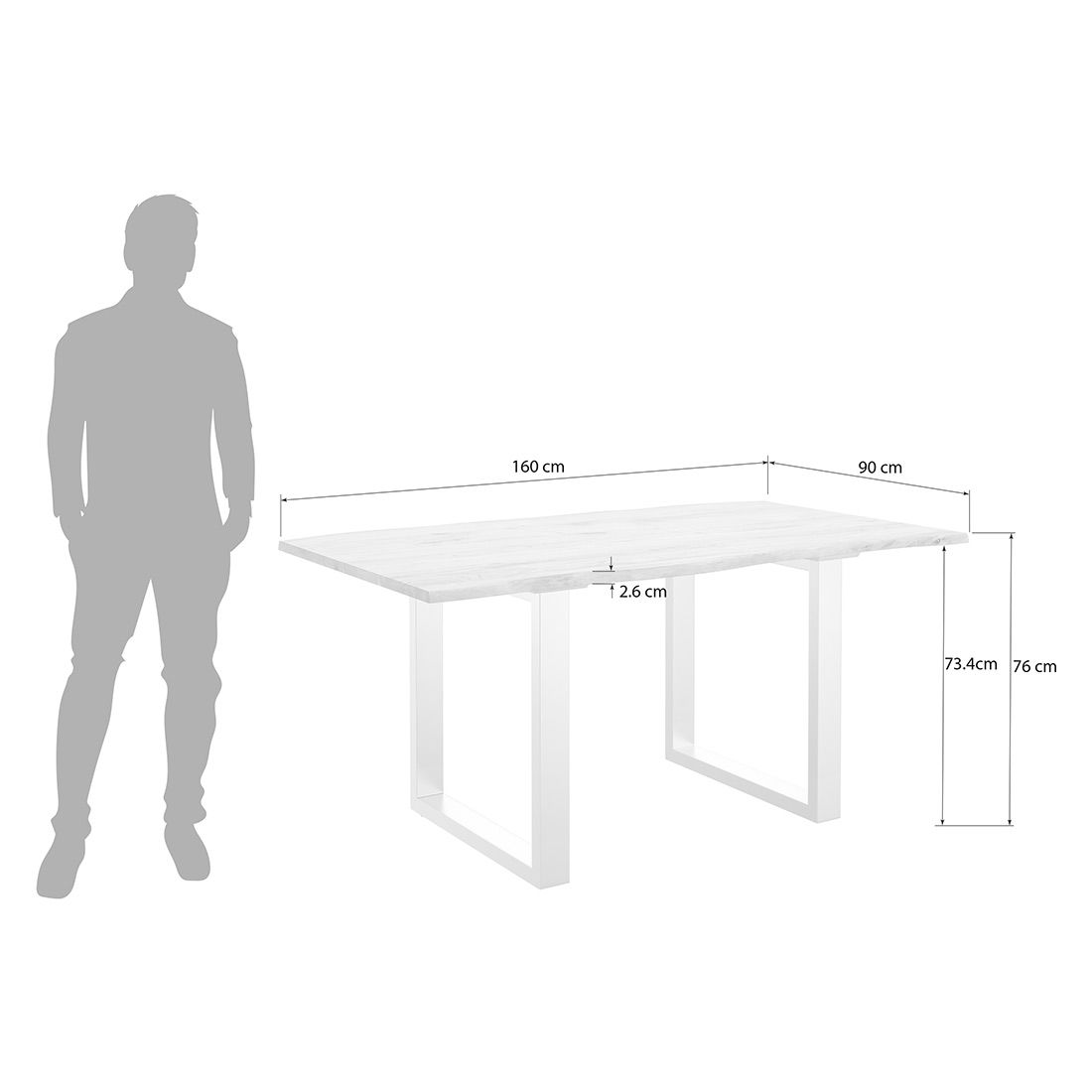 HOMELIV. Pepper Essgruppe 5-tlg. Tisch 160x90cm
