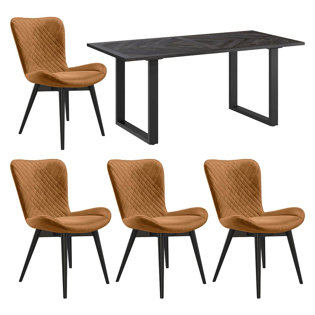HOMELIV. Pepper Essgruppe 5-tlg. Tisch 180x90cm