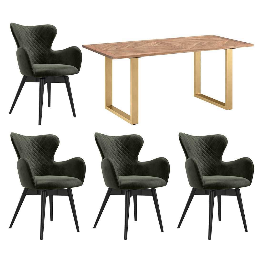HOMELIV. Pepper Essgruppe 5-tlg. Tisch 180x90cm