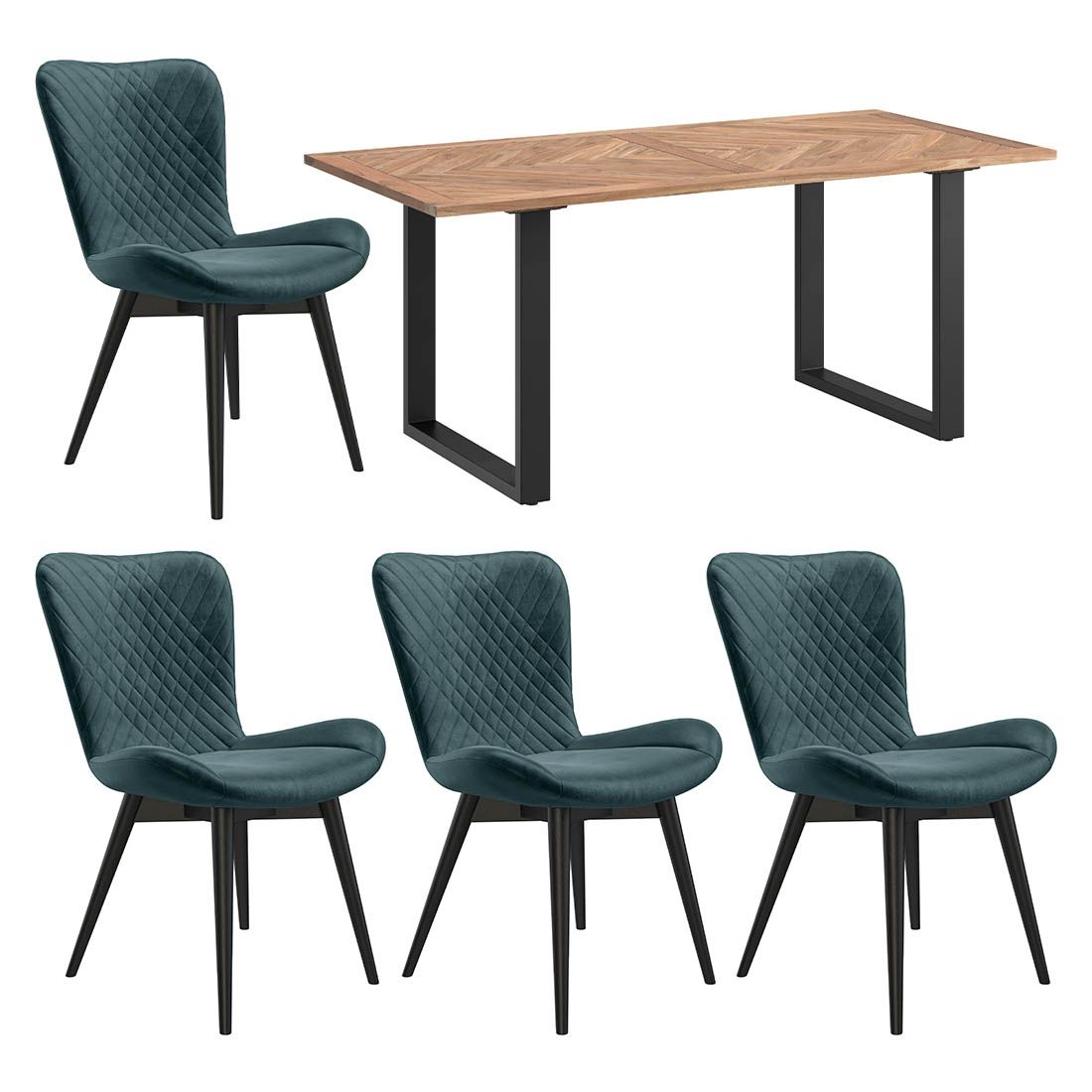 HOMELIV. Pepper Essgruppe 5-tlg. Tisch 180x90cm