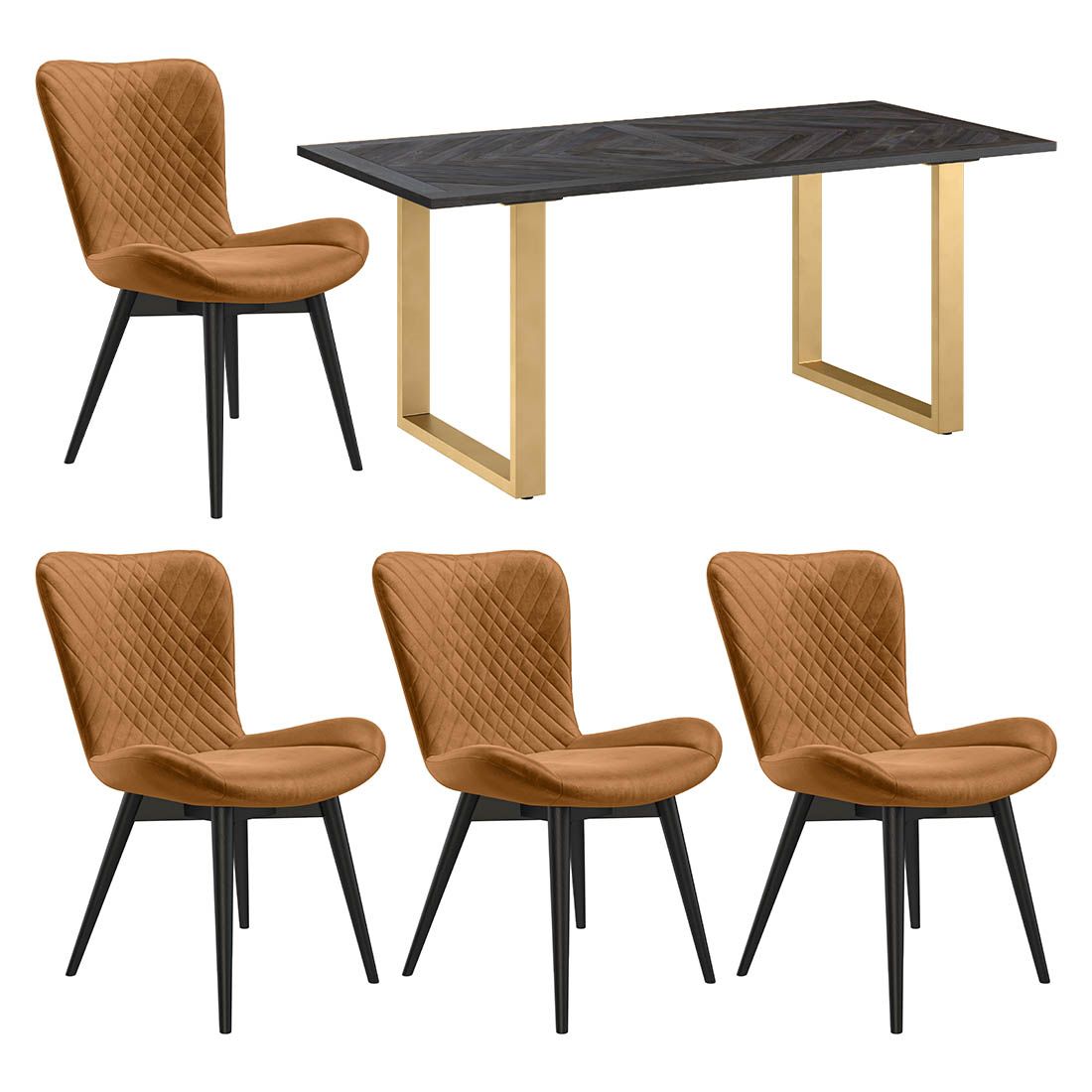 HOMELIV. Pepper Essgruppe 5-tlg. Tisch 180x90cm