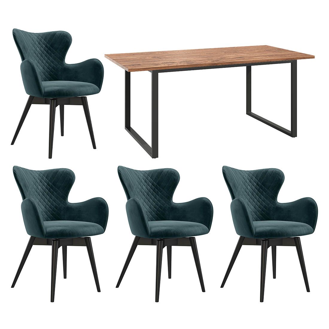 HOMELIV. Pepper Essgruppe 5-tlg. Tisch 180x90cm