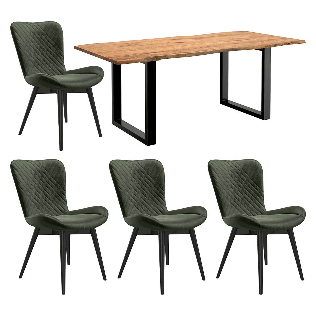 HOMELIV. Pepper Essgruppe 5-tlg. Tisch 200x90cm