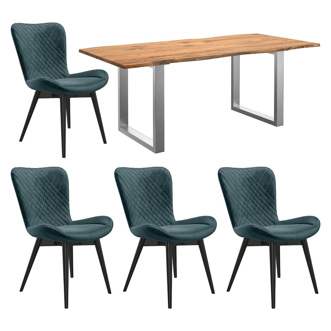 HOMELIV. Pepper Essgruppe 5-tlg. Tisch 200x90cm