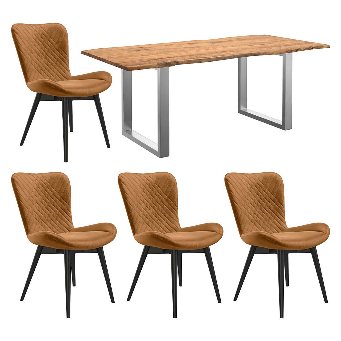 HOMELIV. Pepper Essgruppe 5-tlg. Tisch 200x90cm