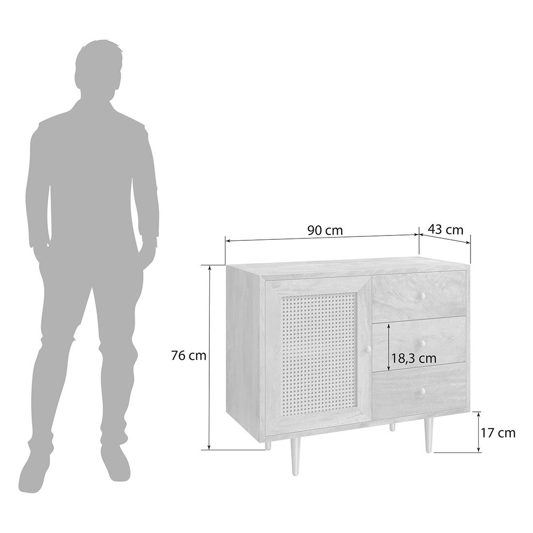 HOMELIV. Silea Kommode 90x43x76cm
