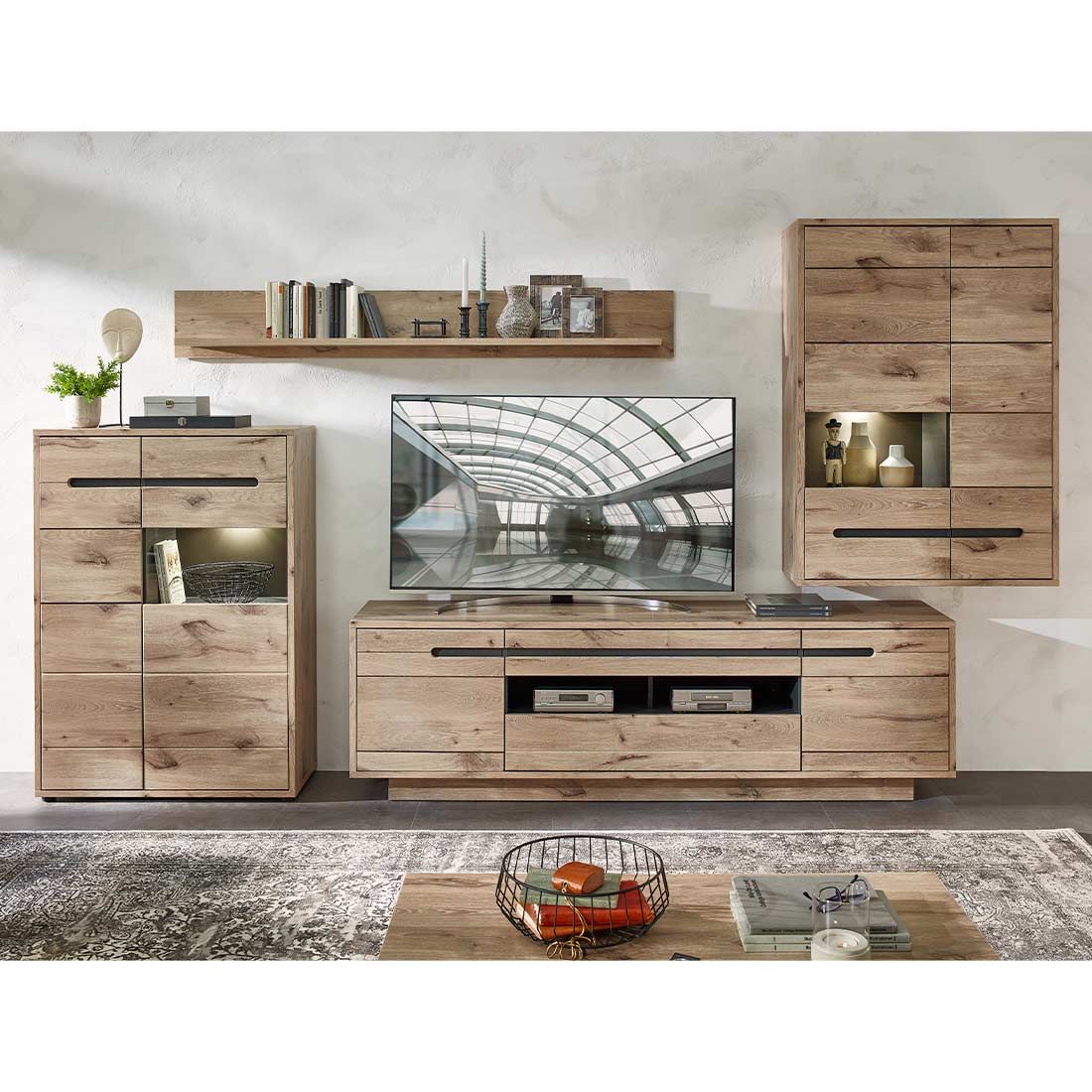 Innostyle Bellano Hängevitrine mit Beleuchtung 90x38x126cm