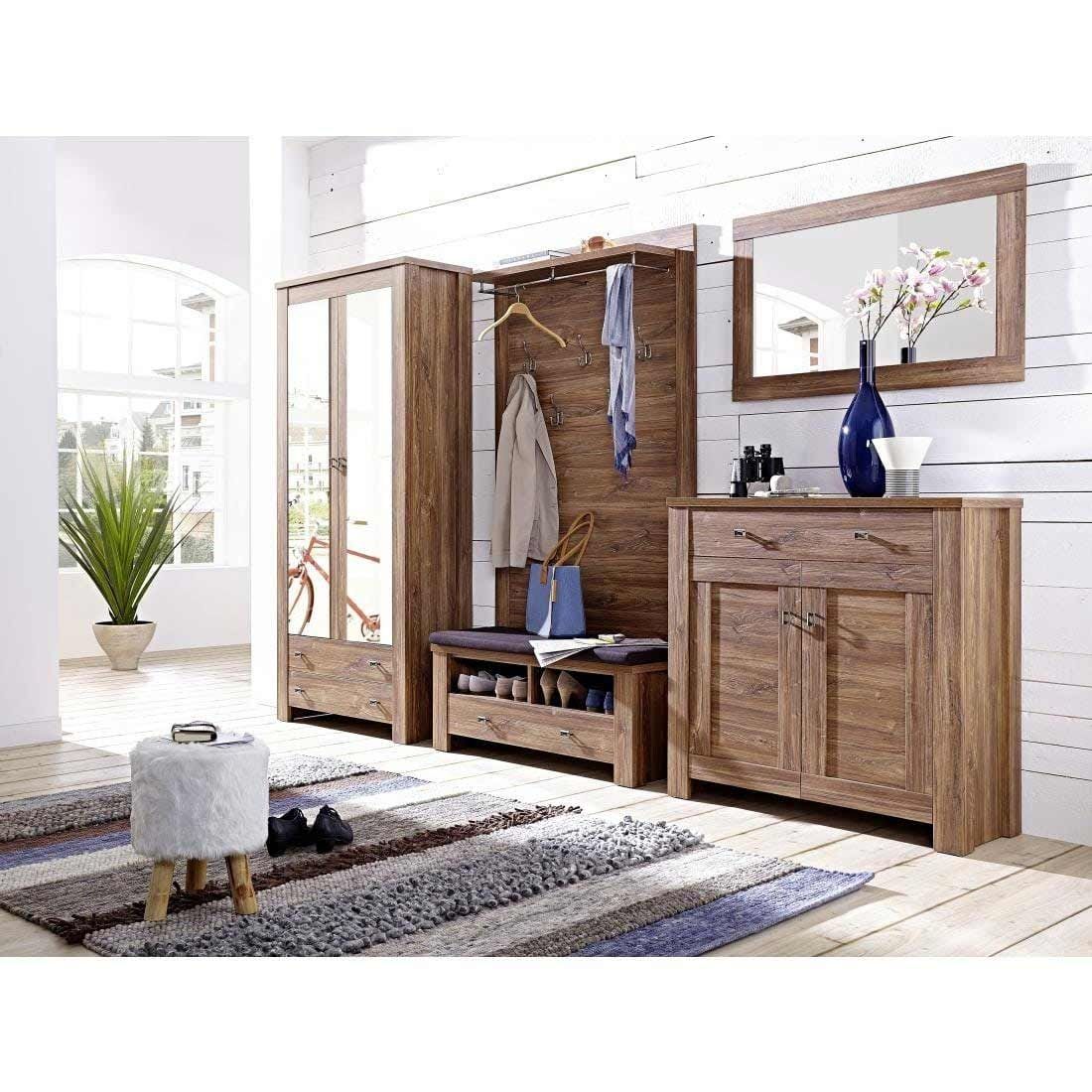 Innostyle Brüssel Garderobenschrank 87x40x200cm Akazie Dunkel