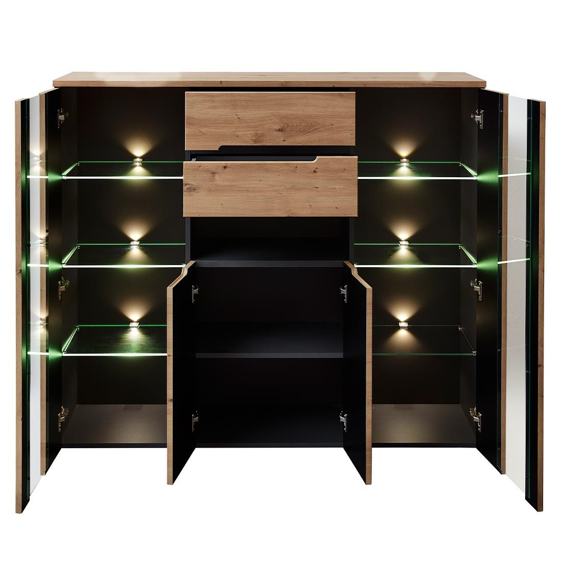 Innostyle Memphis Vitrine mit Beleuchtung 145x38x127cm