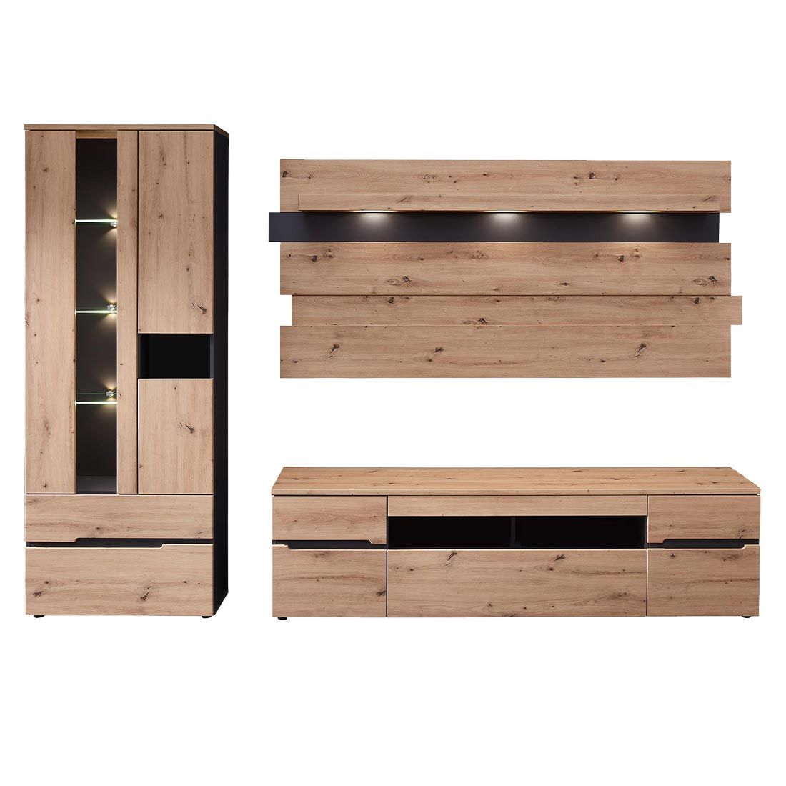 Innostyle Memphis Wohnwand mit Beleuchtung 3-tlg.