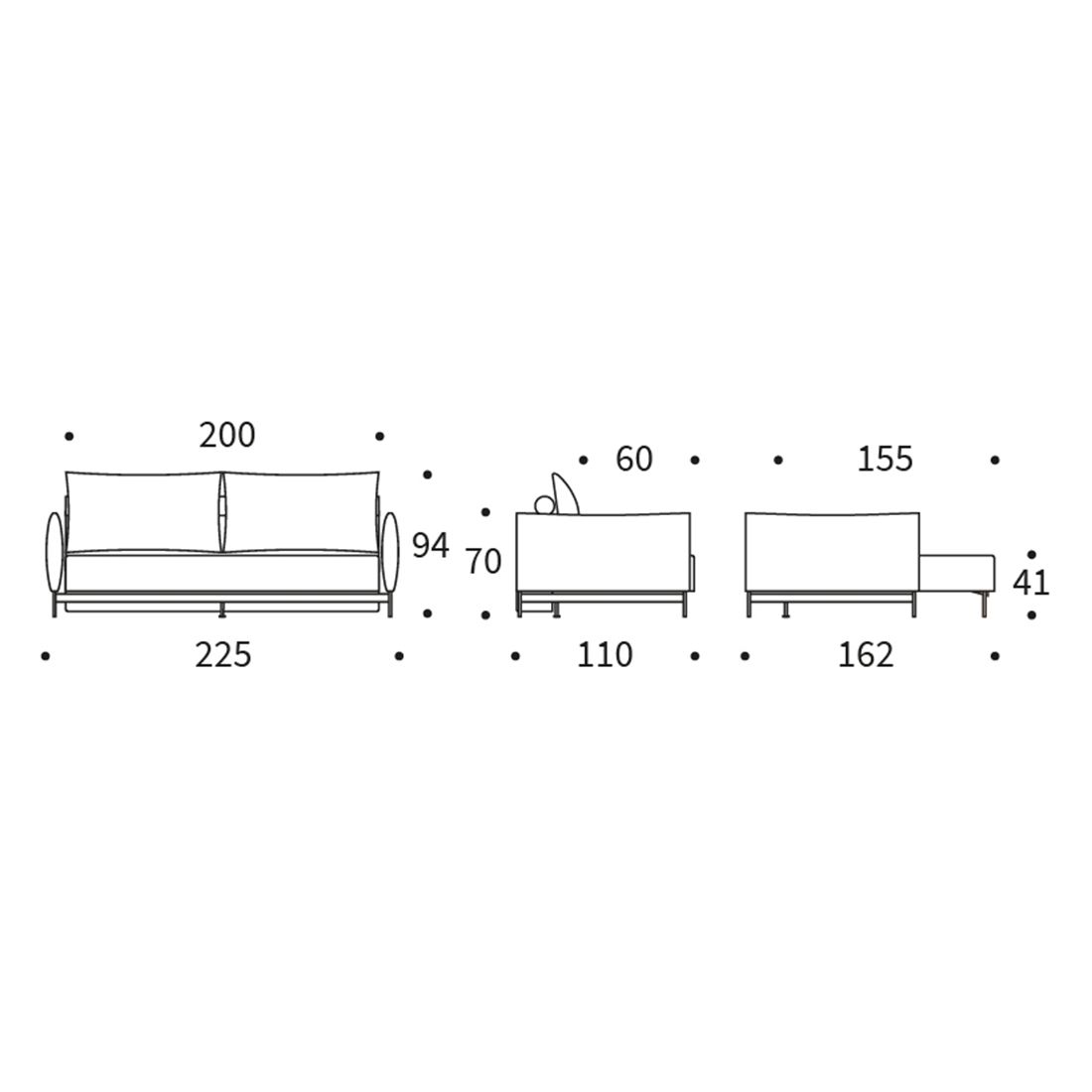 INNOVATION Malloy Schlafsofa 225x110x94cm