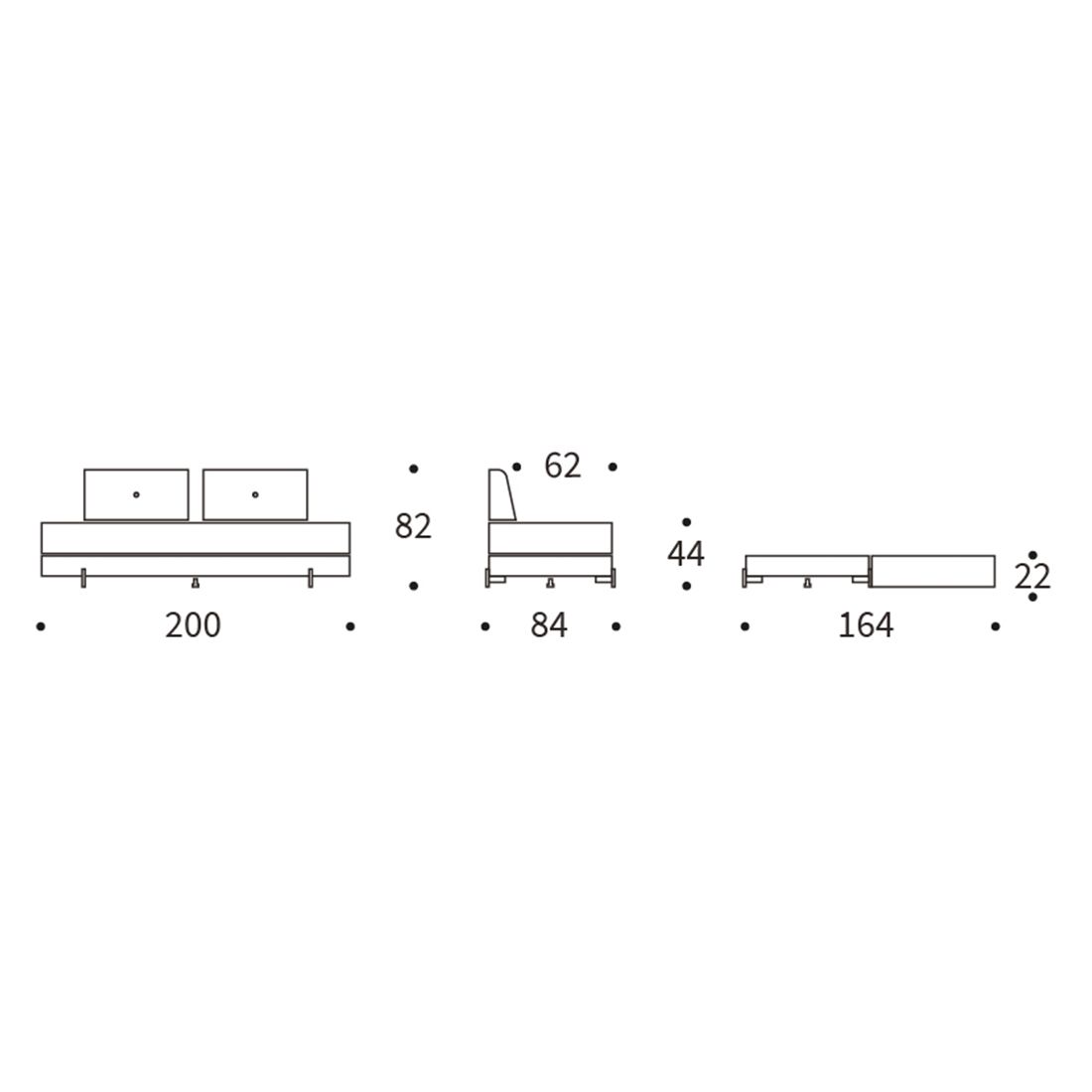 INNOVATION Sigmund Schlafsofa 200x80x82cm