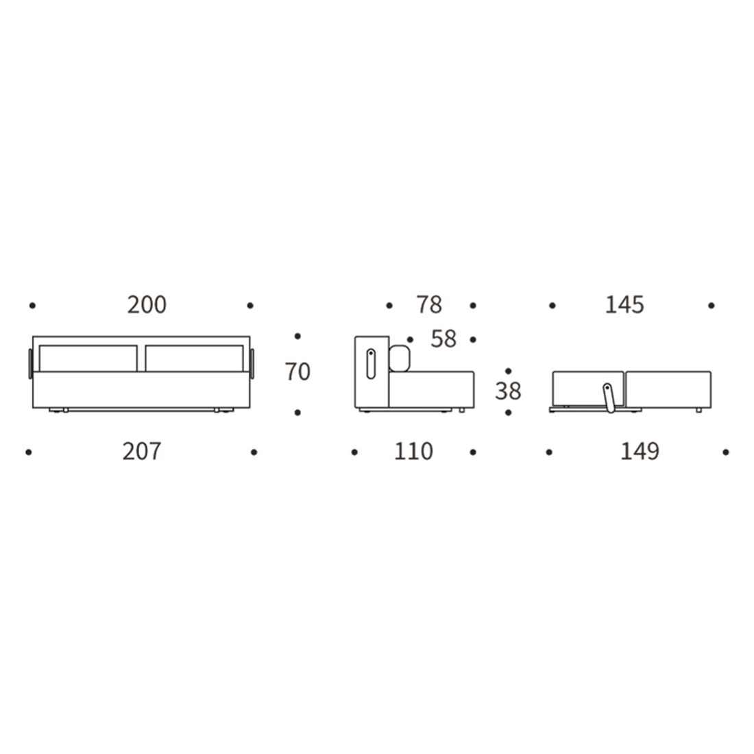INNOVATION Yonata Schlafsofa 207x110x70cm
