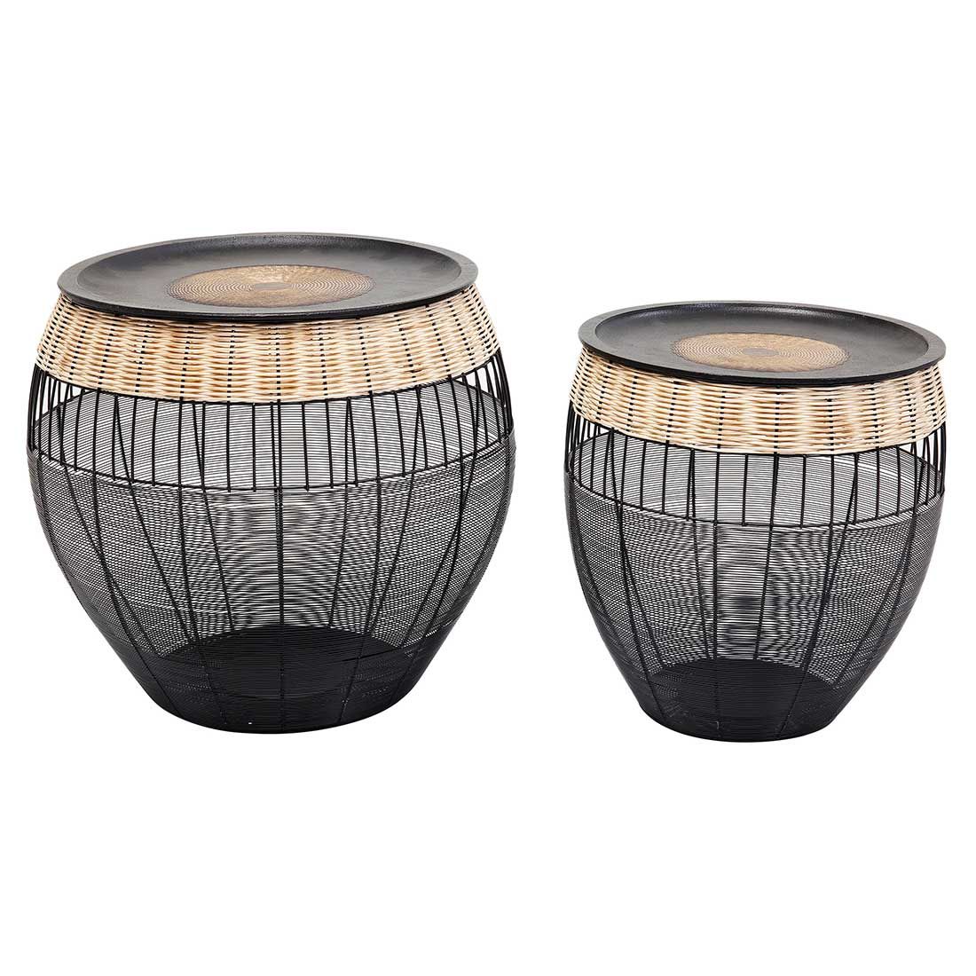 KARE African Drums Beistelltisch 2er-Set Ø46x48cm