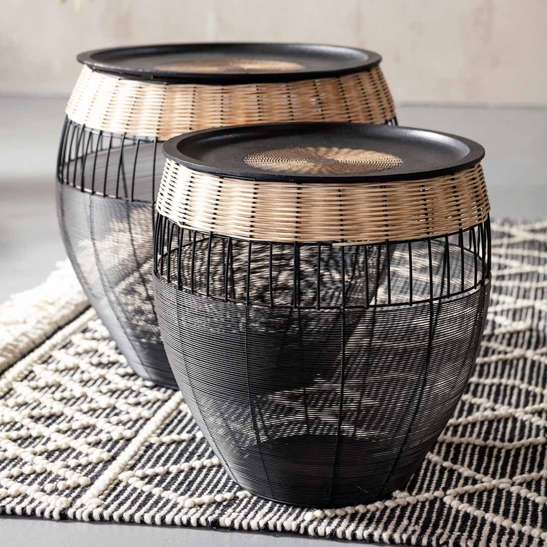 KARE African Drums Beistelltisch 2er-Set Ø46x48cm