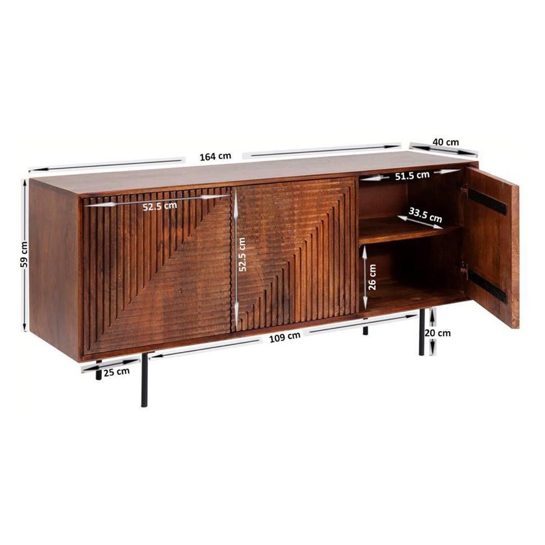 KARE Grooves Sideboard 164x40x79cm