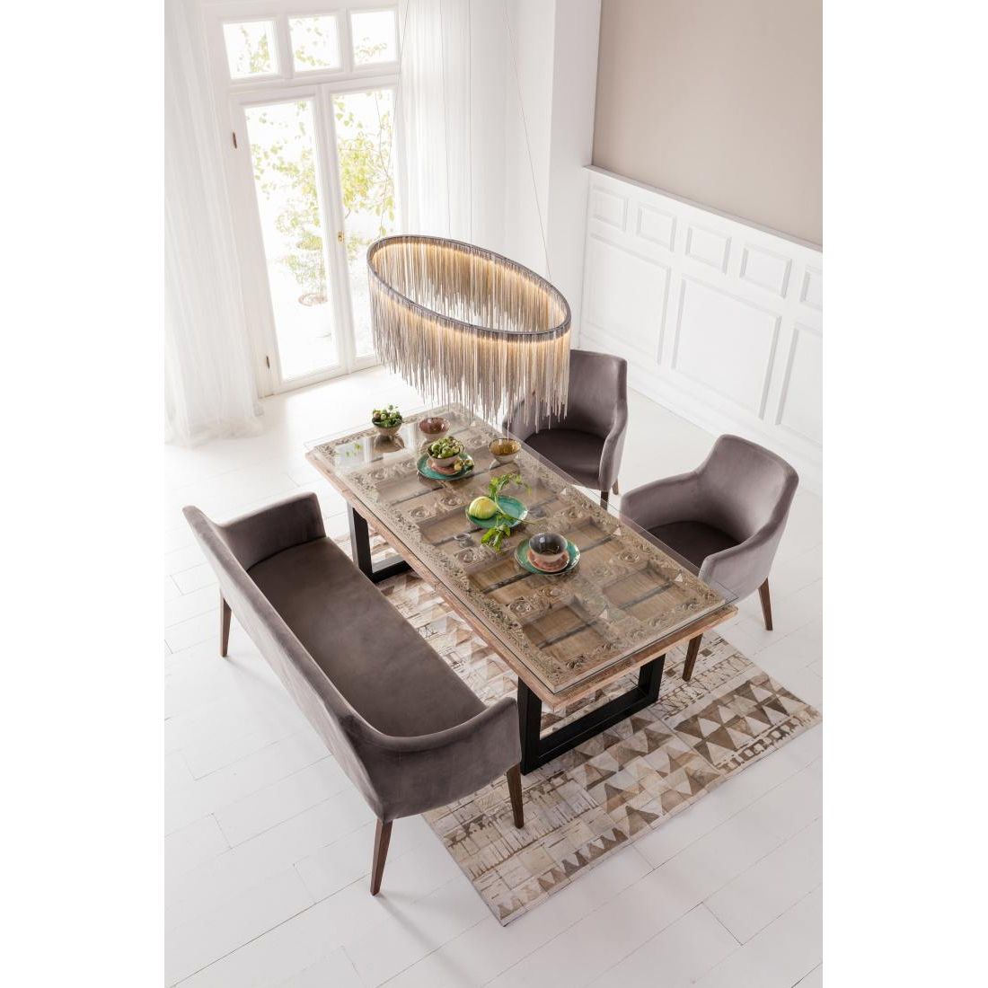 KARE  Armlehnstuhl 82470 Mode Velvet Grau