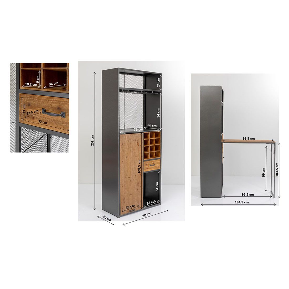 KARE Vinoteca Barschrank 80,5x134,5x201cm