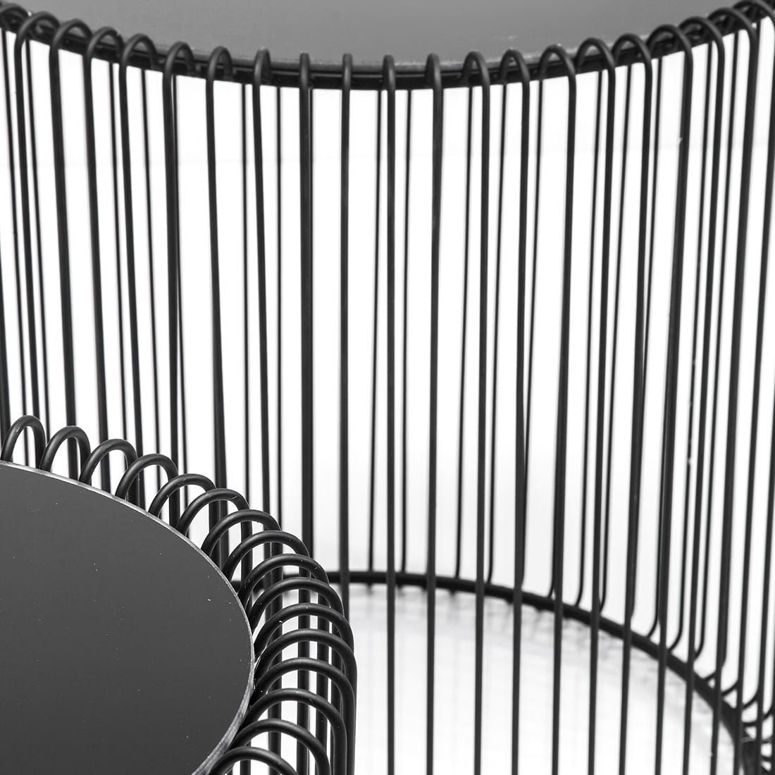 KARE Wire Schwarz Beistelltisch 2er-Set Ø44 cm