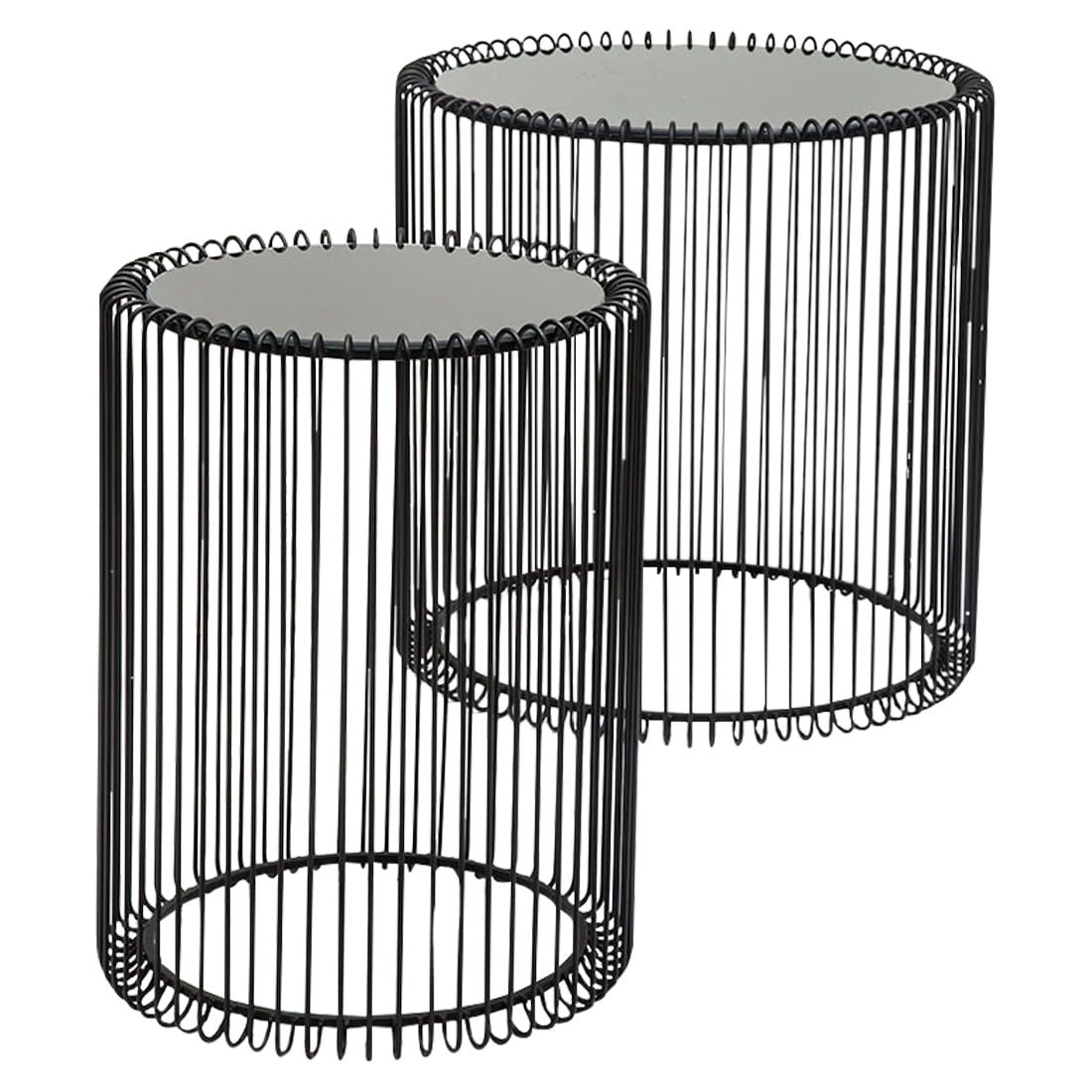 KARE Wire Schwarz Beistelltisch 2er-Set Ø44 cm