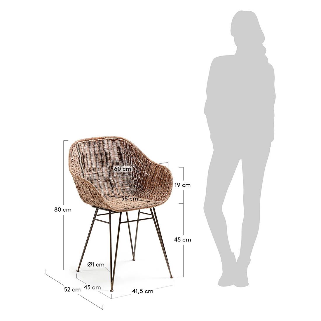 La Forma Chart Rattan Armlehnstuhl