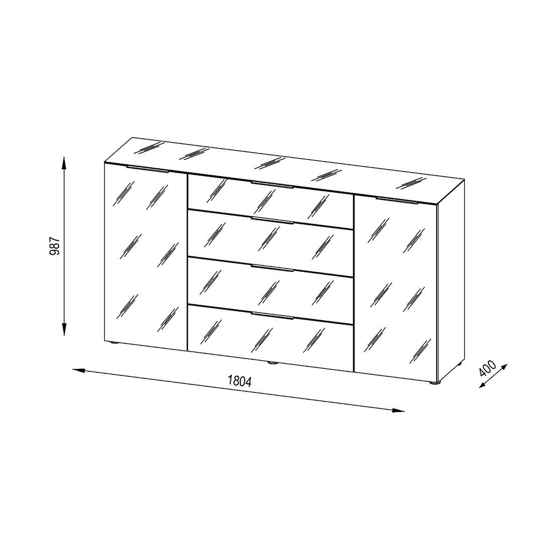 Maja Möbel Trend Sideboard 180,4x40x98,7cm