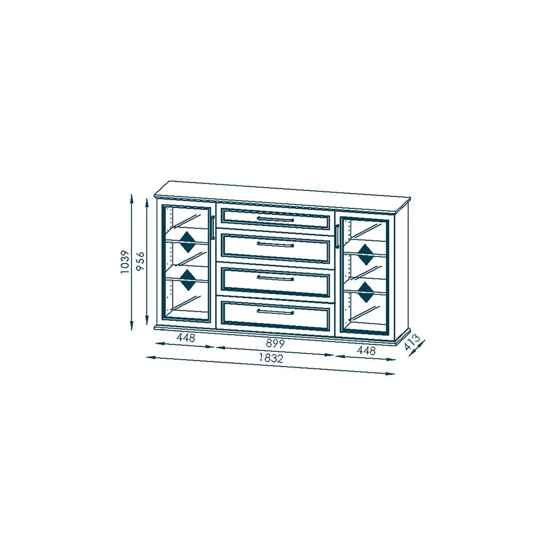Maja Möbel Villo Sideboard 183,2x41,3x103,9cm