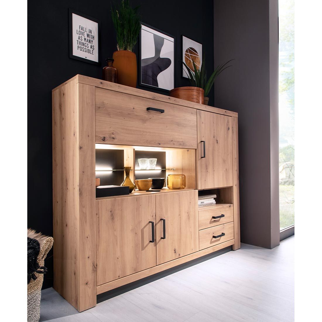 MCA Brüssel Highboard 160x37x128cm