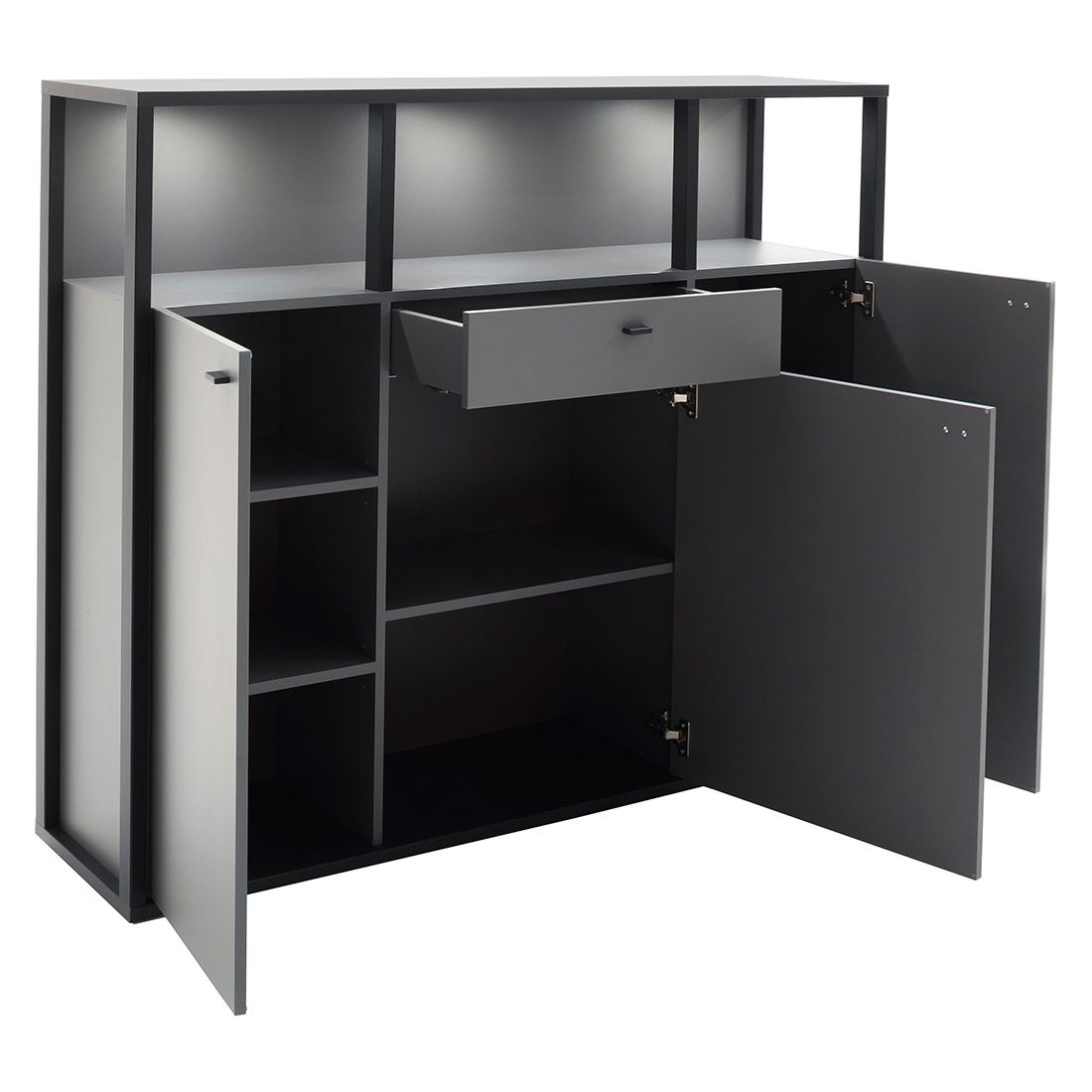 MCA Luxor Highboard mit Beleuchtung 145x37x121cm