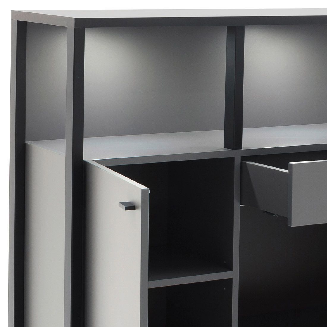 MCA Luxor Highboard mit Beleuchtung 145x37x121cm