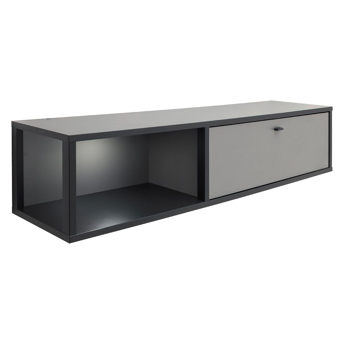 MCA Luxor Wandregal mit Beleuchtung 156x37x34cm