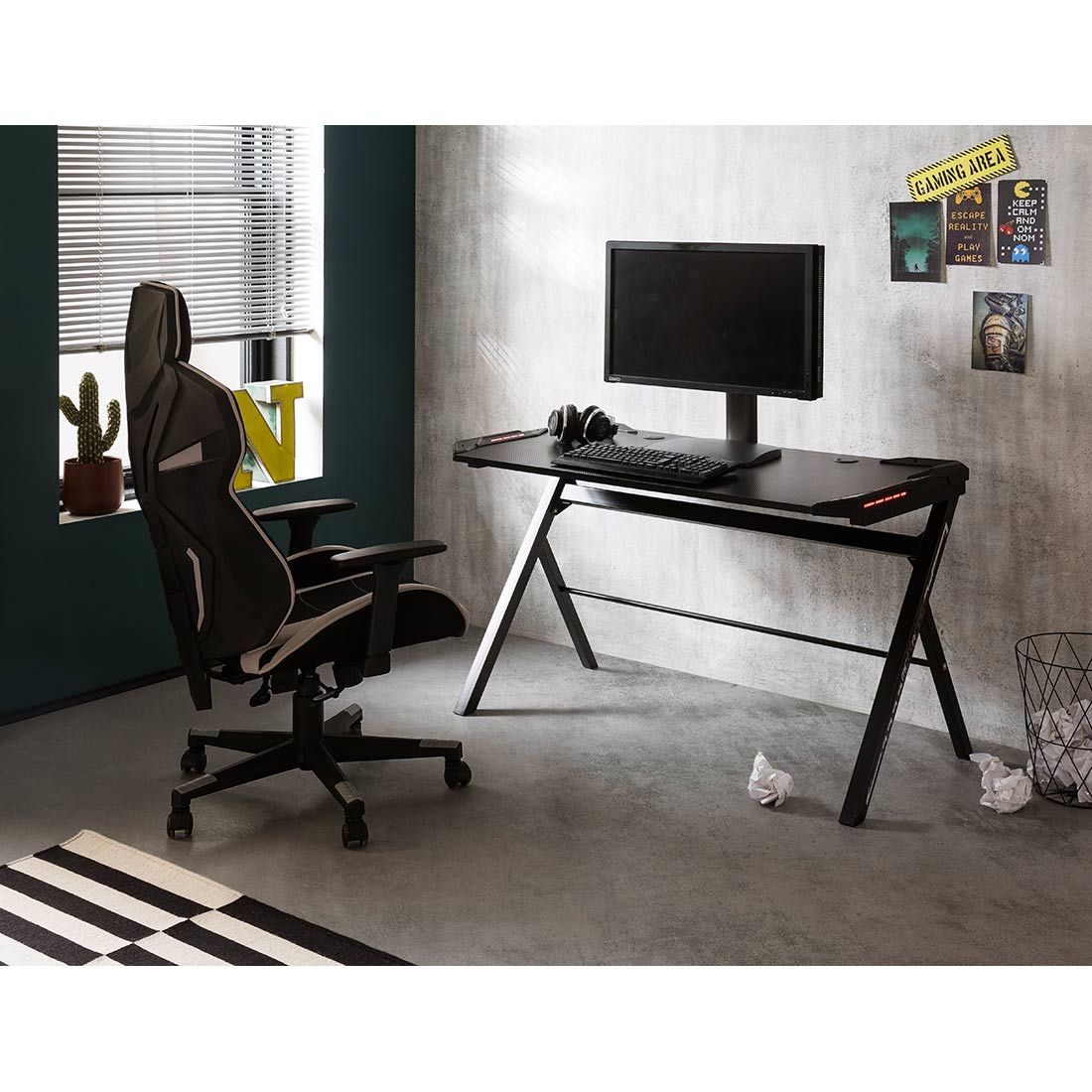MCA mcRacing Gaming-Schreibtisch 120x60x73cm