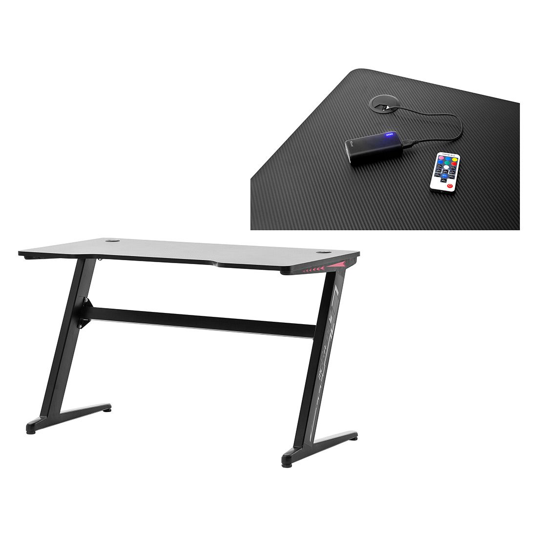 Gaming-Schreibtisch 120x60x73cm mcRacing MCA Schwarz