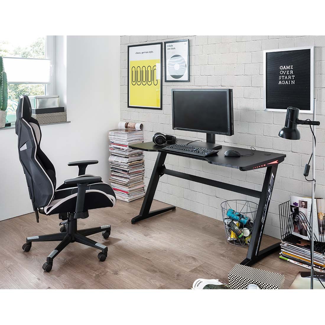 MCA mcRacing Gaming-Schreibtisch 120x60x73cm