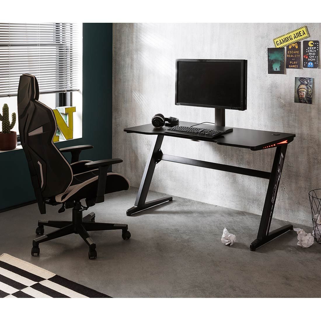 MCA mcRacing Gaming-Schreibtisch 120x60x73cm