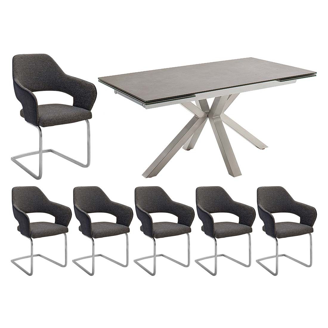 MCA Newcastle Essgruppe 7-tlg. Tisch 160/240x90cm