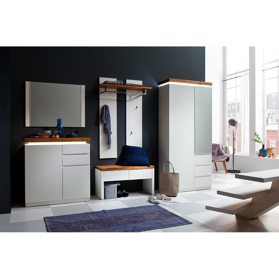 MCA Garderobe Romina mit Beleuchtung 5-tlg.