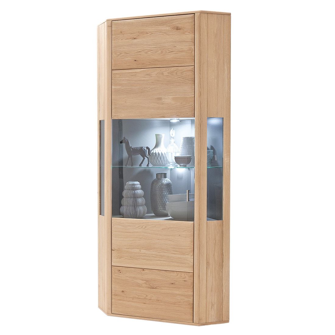 MCA Tarragona Vitrine 69x69x206cm Eiche Bianco