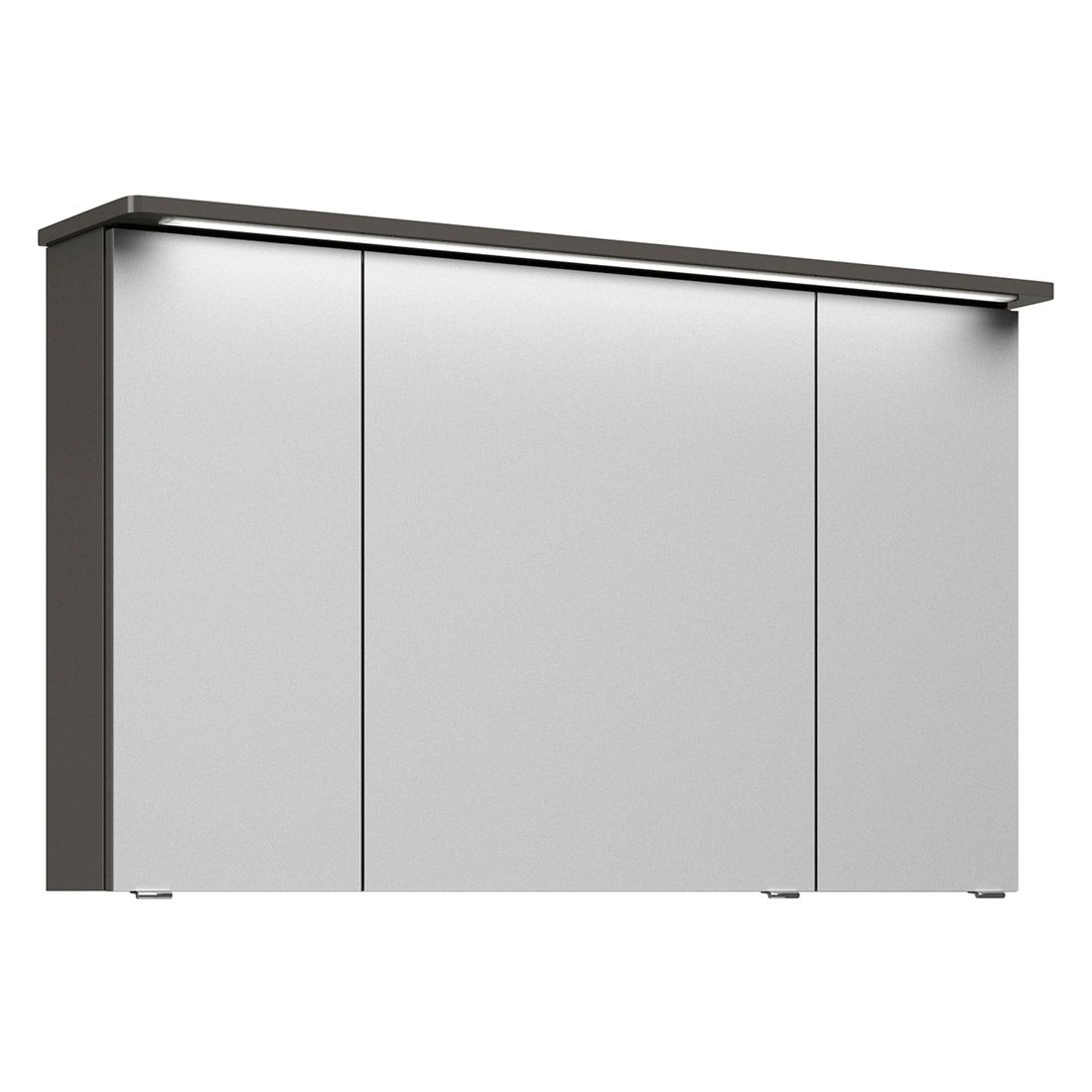 Pelipal Fokus 4005 Spiegelschrank mit LED-Beleuchtung 120x17x72,2cm Lack  Steingrau Hochglanz