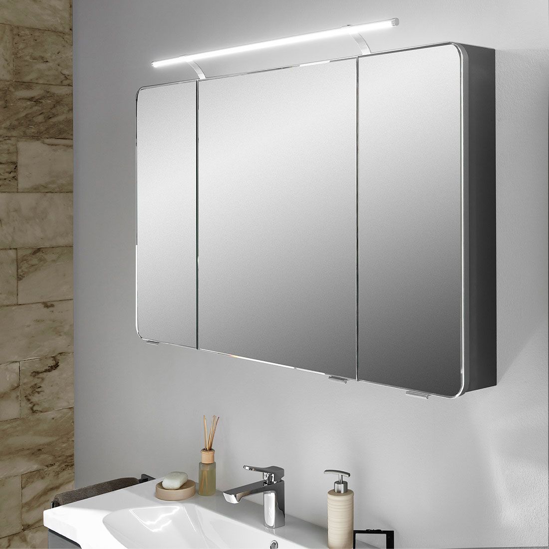 Pelipal Fokus 4005 Spiegelschrank mit LED-Beleuchtung 120x17x72cm