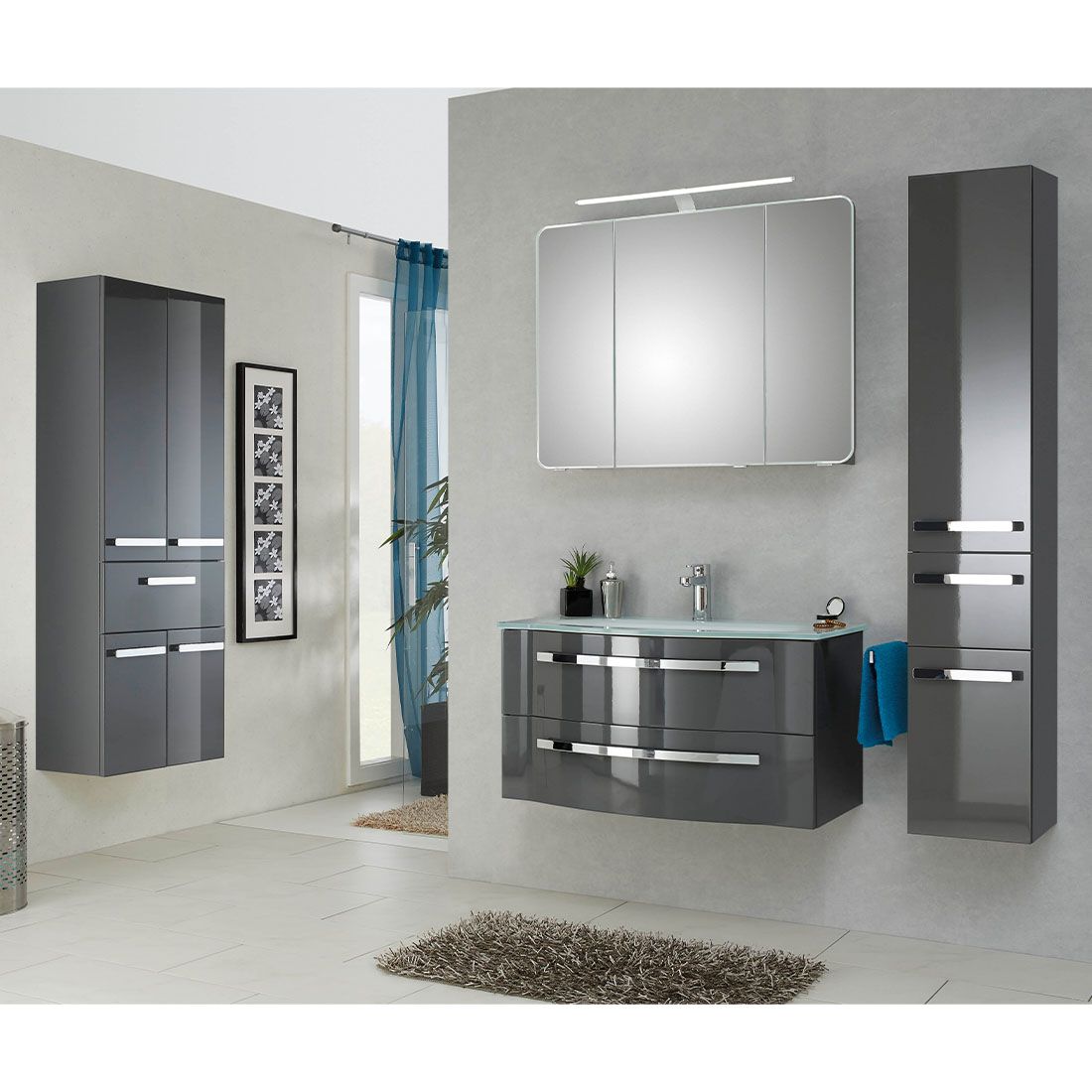 Pelipal Fokus 4005 Spiegelschrank mit LED-Beleuchtung 90x17x72cm