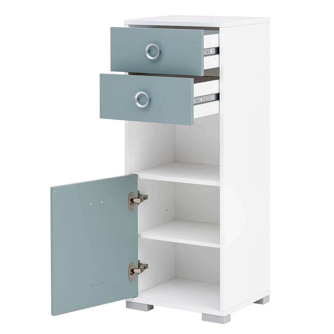 Schildmeyer Kimi Highboard 40,5x33x105,5cm Weiß/Taubenblau