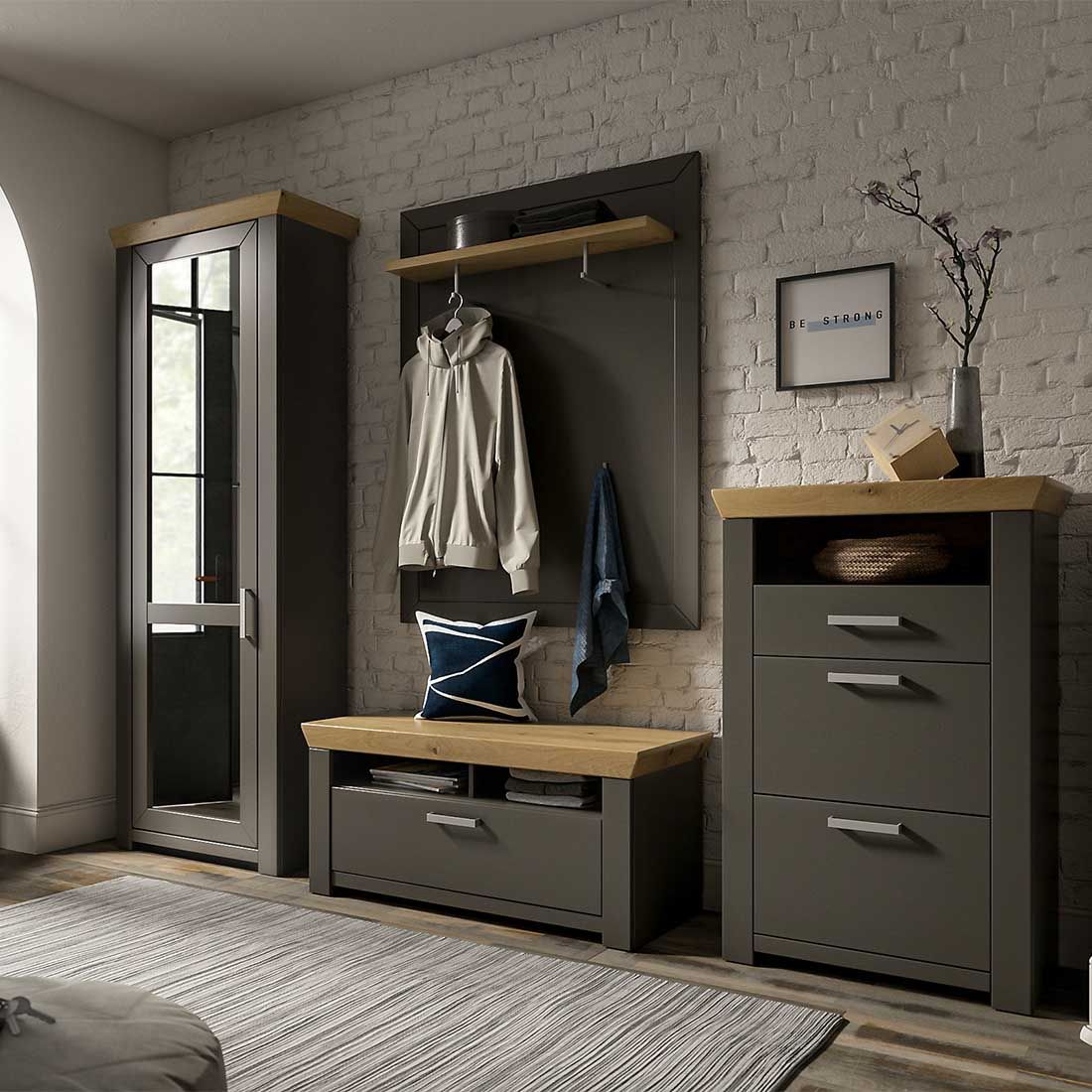 set one York Garderobenschrank 74,5x42,2x206,6cm