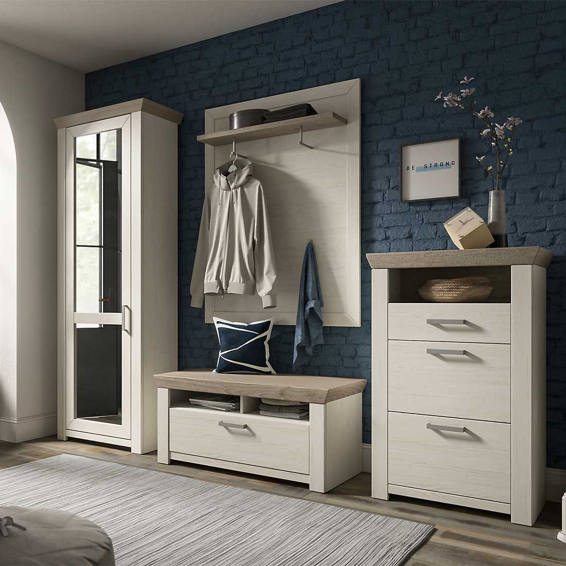 set one York Garderobenschrank 74,5x42,2x206,6cm