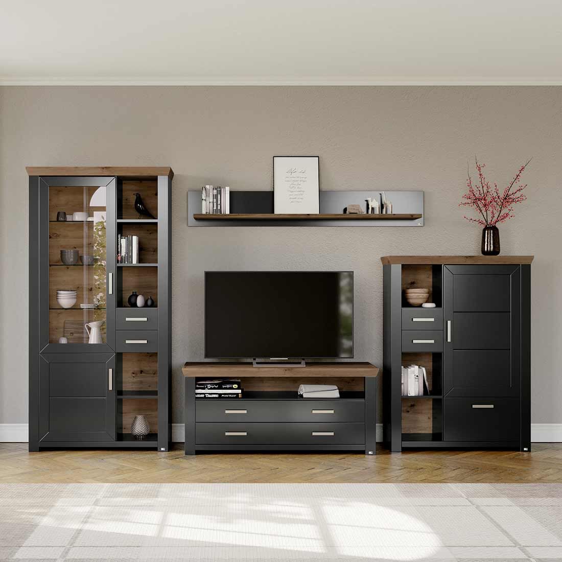 set one York Highboard 104,5x42,2x142,6cm