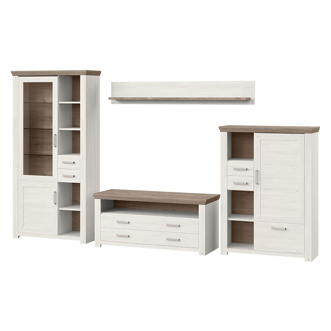 set one York Highboard 104,5x42,2x142,6cm