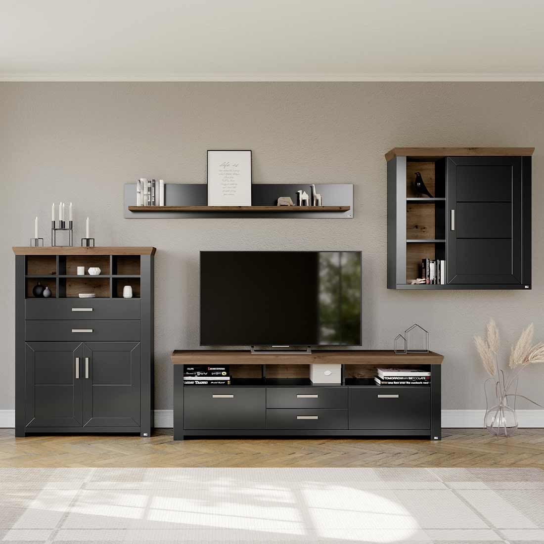 set one York Highboard 104,5x42,2x142,6cm